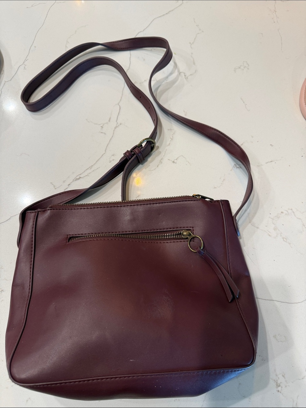 Universal Thread Maroon Crossbody Bag with Front Zip Pocket